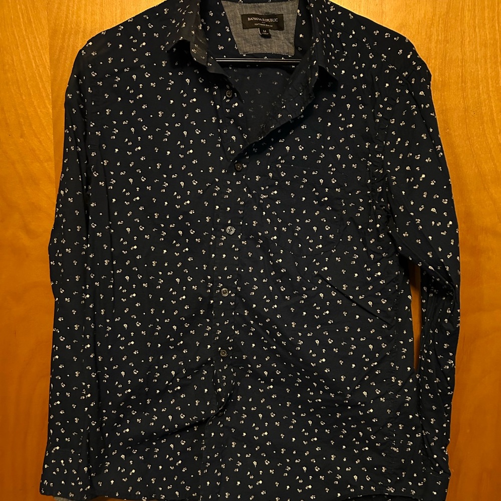 Banana Republic Dark Blue Floral Shirt